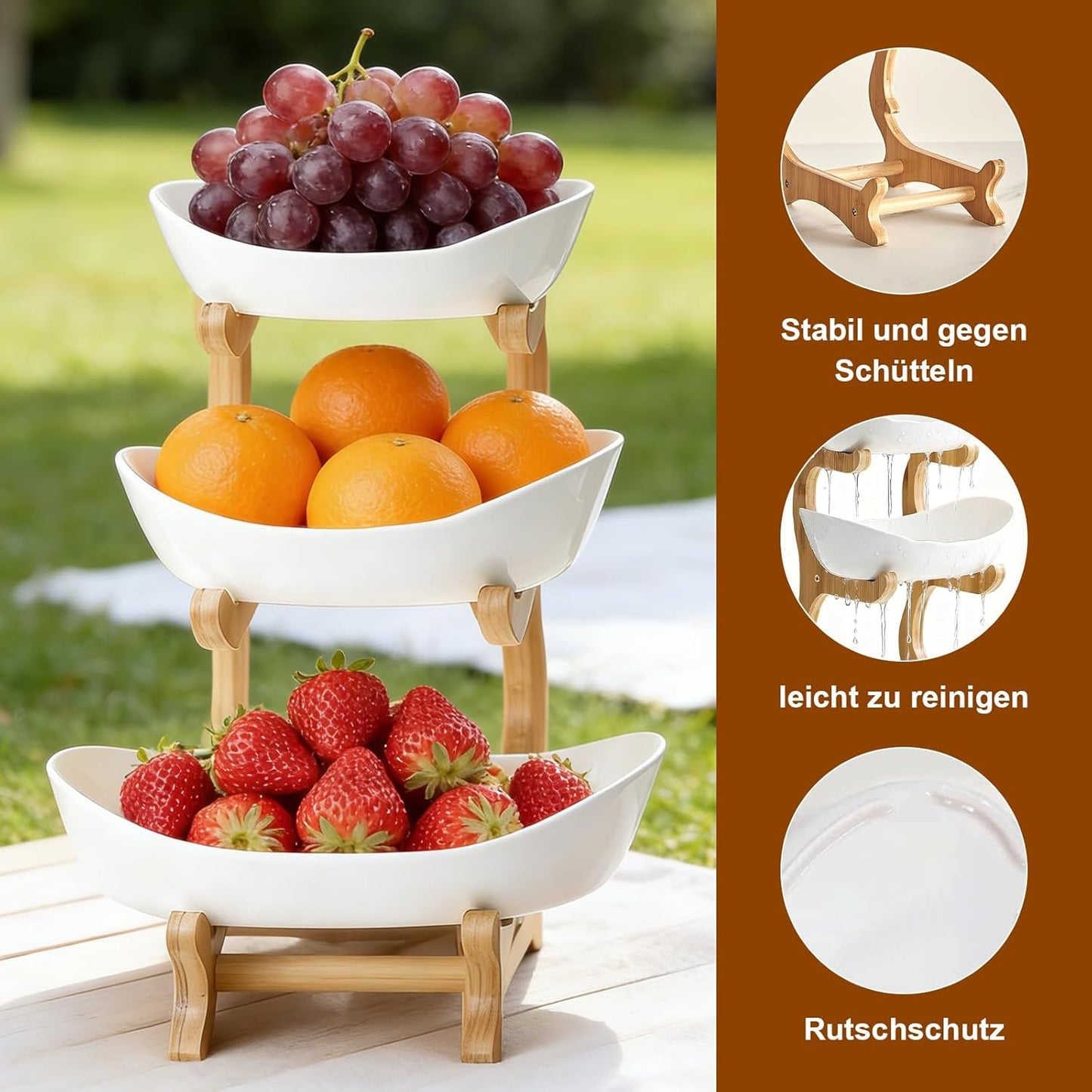 Obst-Etagere mit 3 Etagen