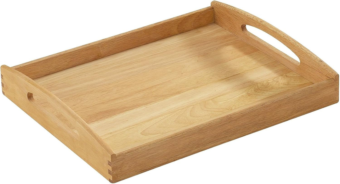 Tablett aus Gummibaumholz, Gummibaum 44 x 36 x 7 cm Einfarbig