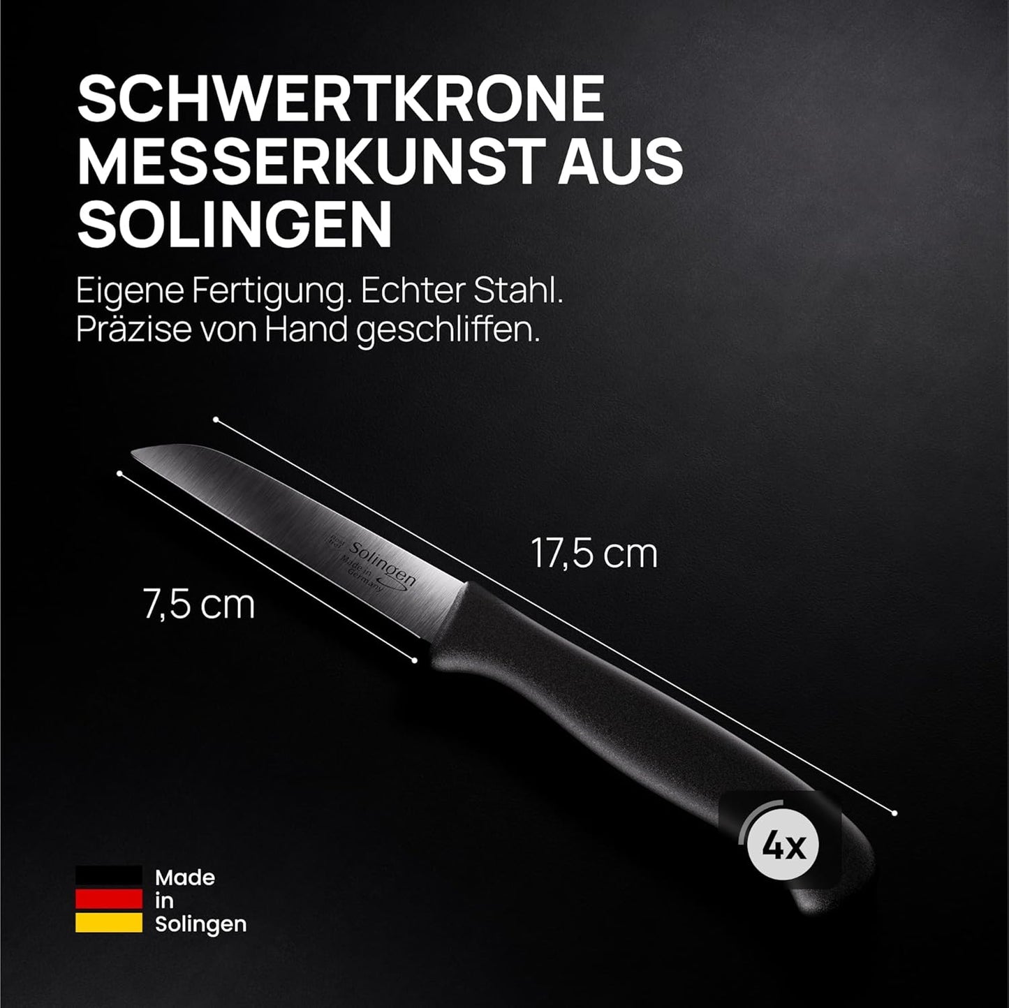 4er-Set Schälmesser, 4-Stück-gerade
