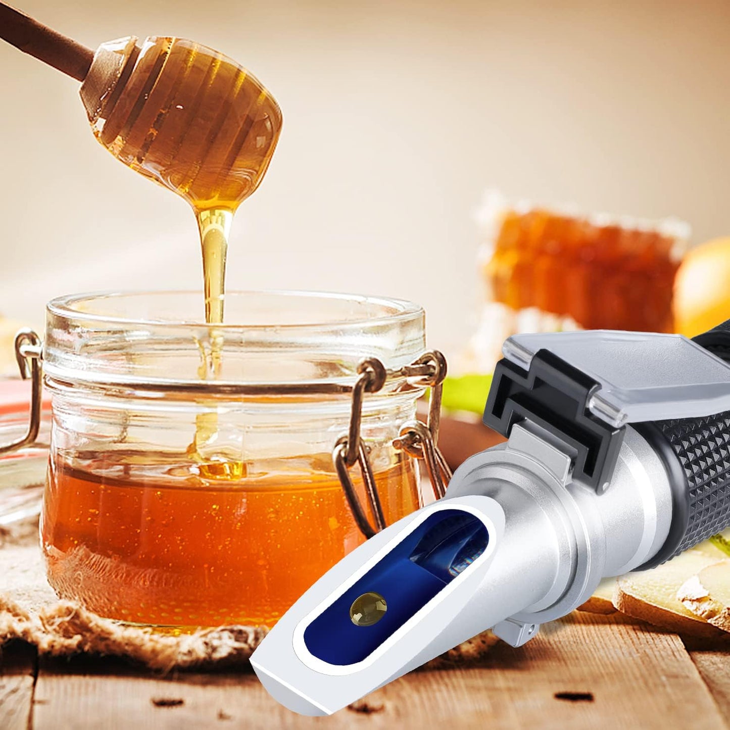 Brix Refraktometer mit ATC 0-90% für Zucker & Getränke, Brix 0-90 %