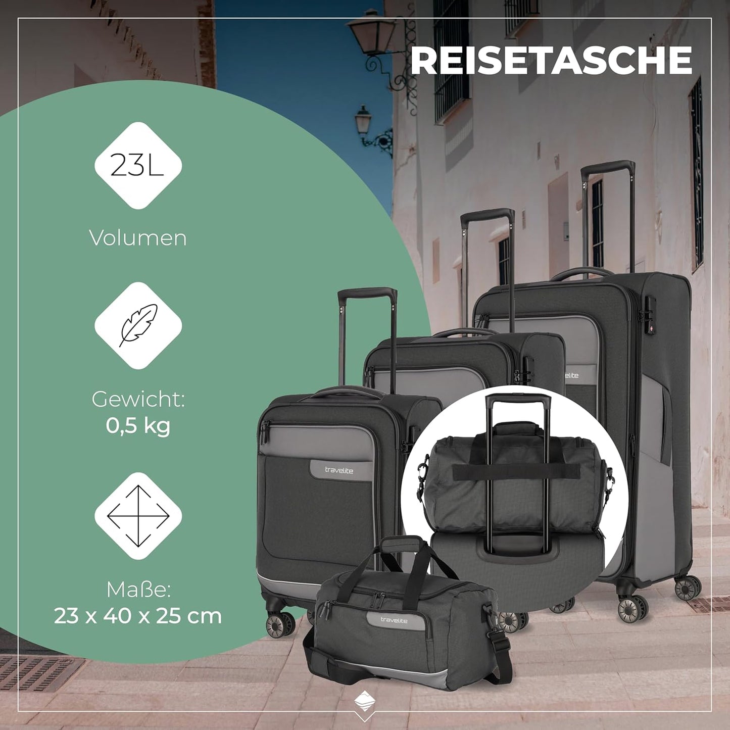 VIIA 4-Rollen Kofferset 4tlg., Large/Medium/Small Set Schiefer (Grau)