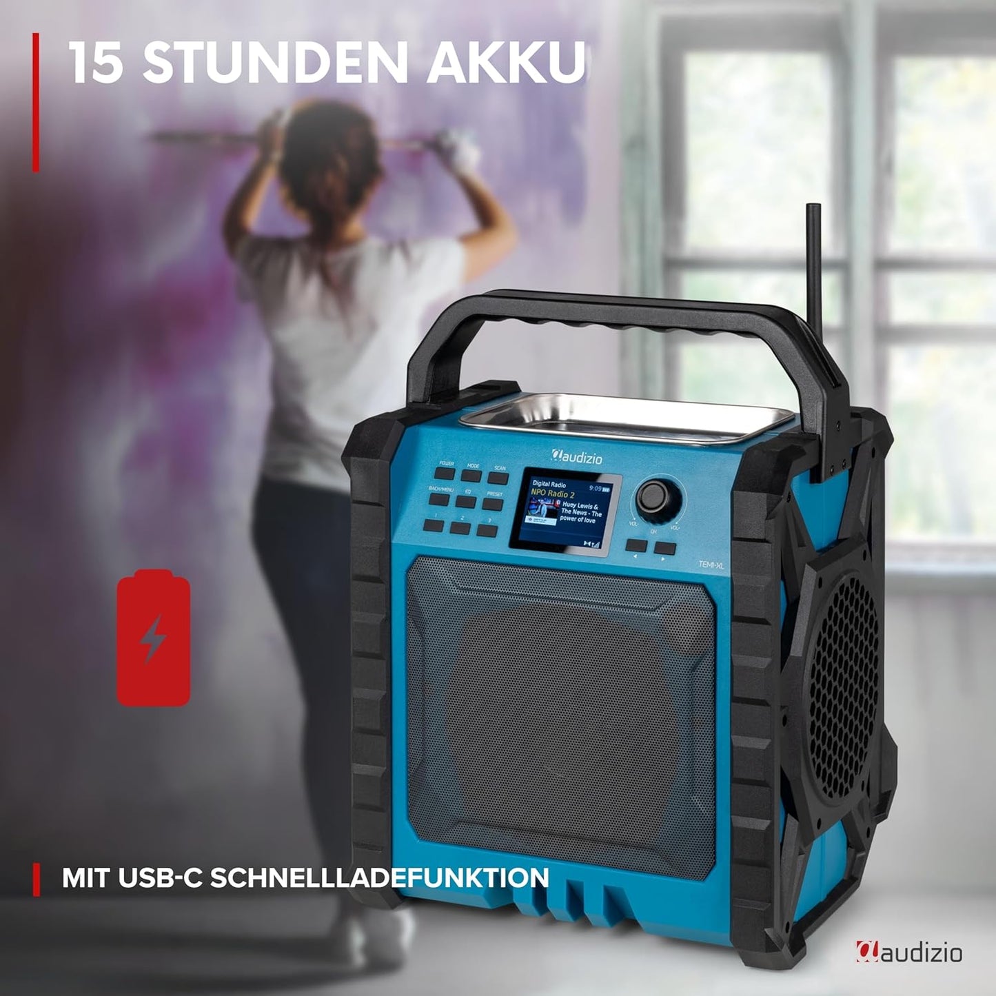 Jobsite XL Baustellenradio DAB+ mit Bluetooth & Akku, Jobsite-XL