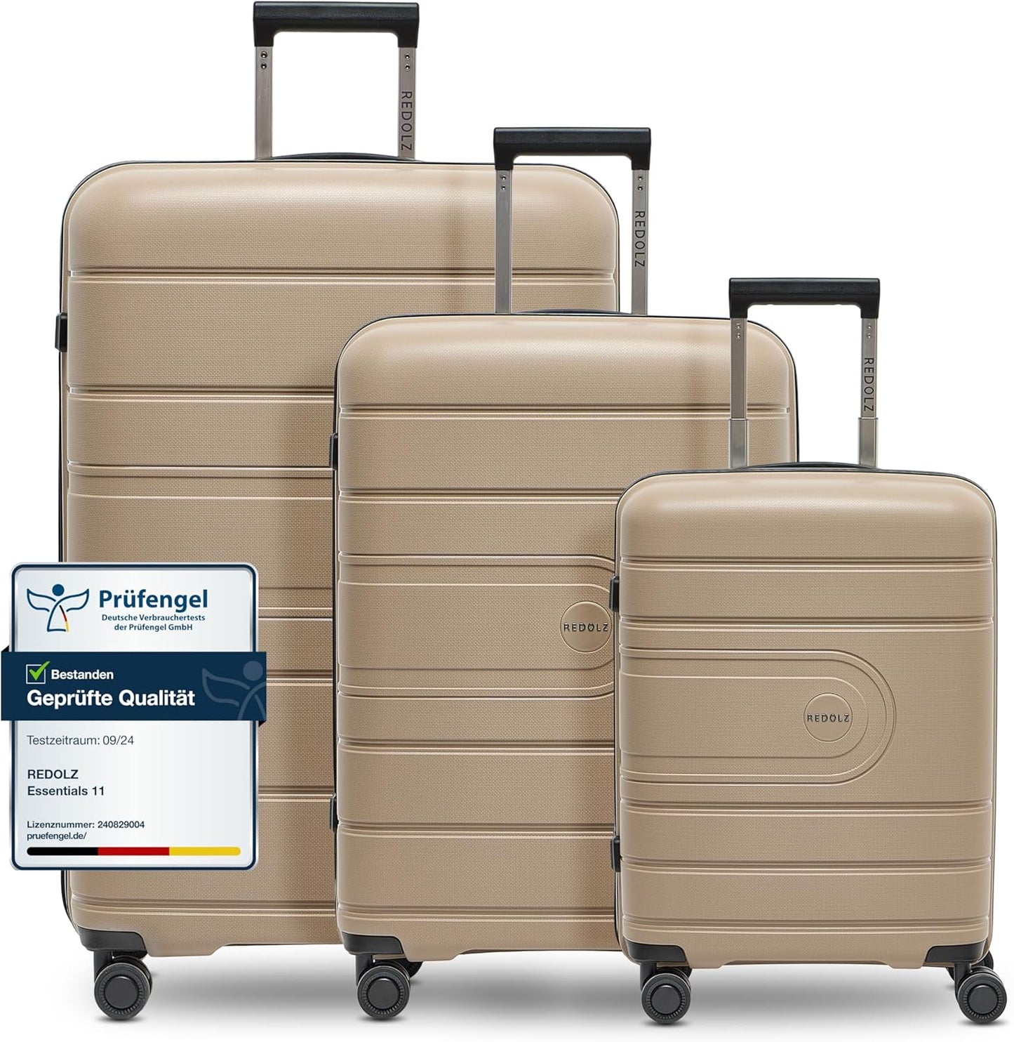 Essentials 11 3-SET 4 Rollen Kofferset 3-teilig, Beige Kofferset (3-teilig)