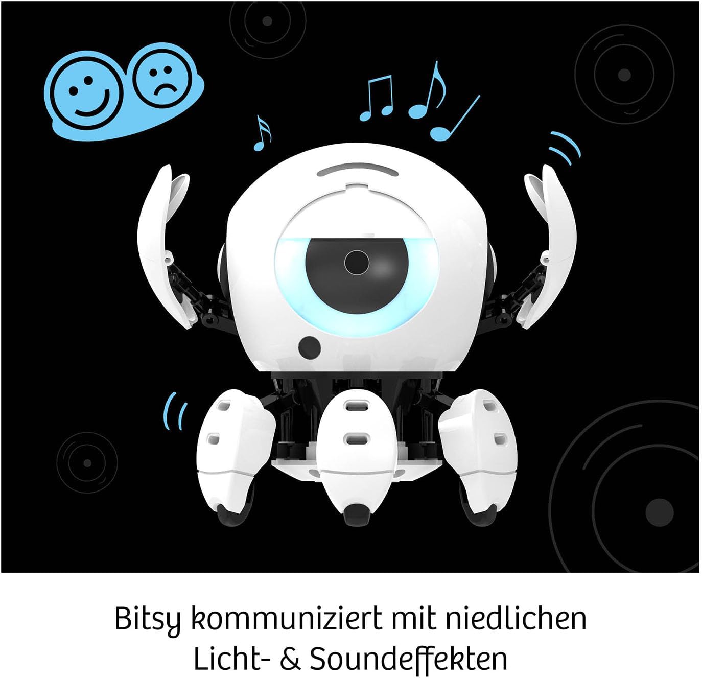 Robo-Freund Bitsy mit Sound-Steuerung, Bitsy mit mehrsprachiger Anleitung