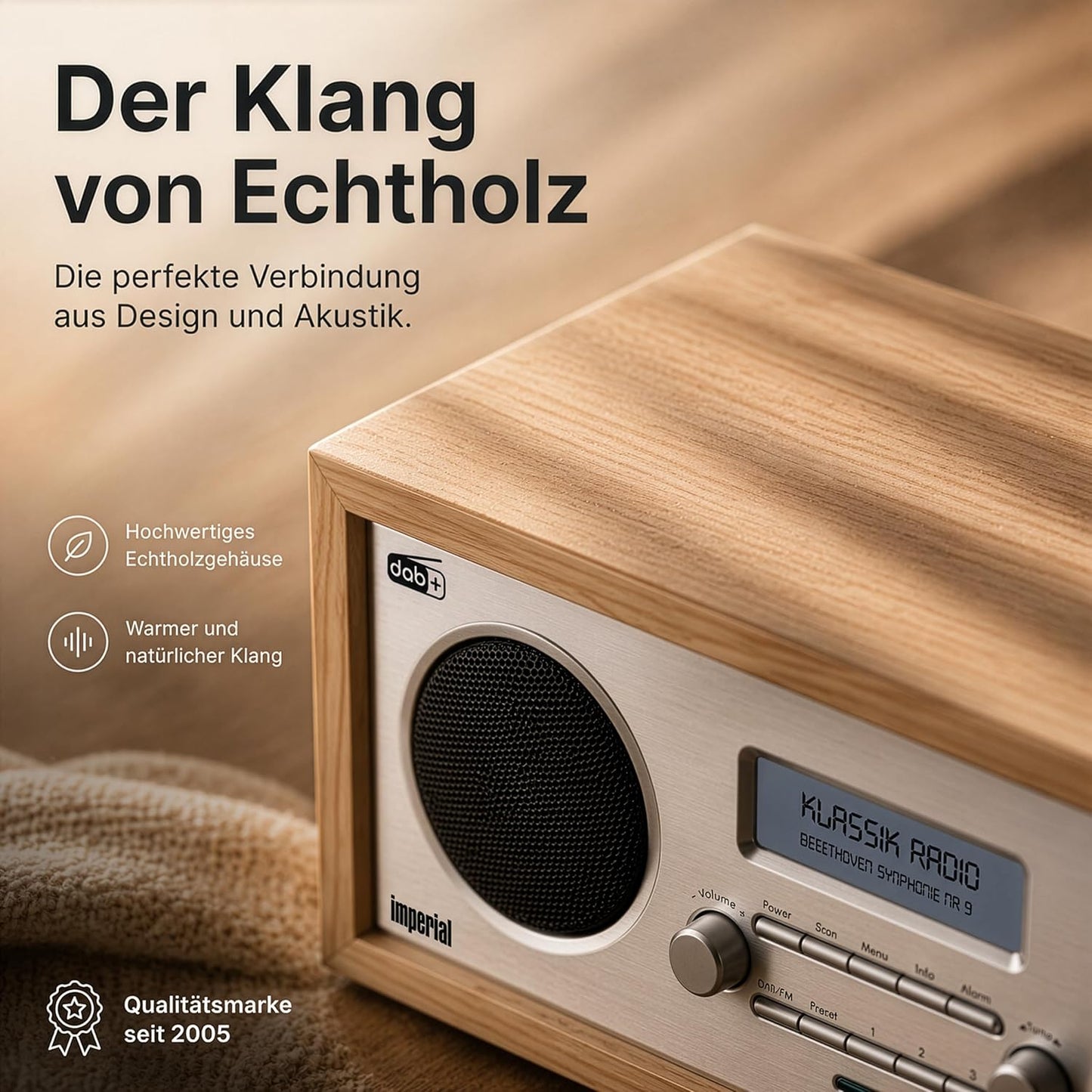 DAB+ Küchenradio mit Aux In, rückseite Braun