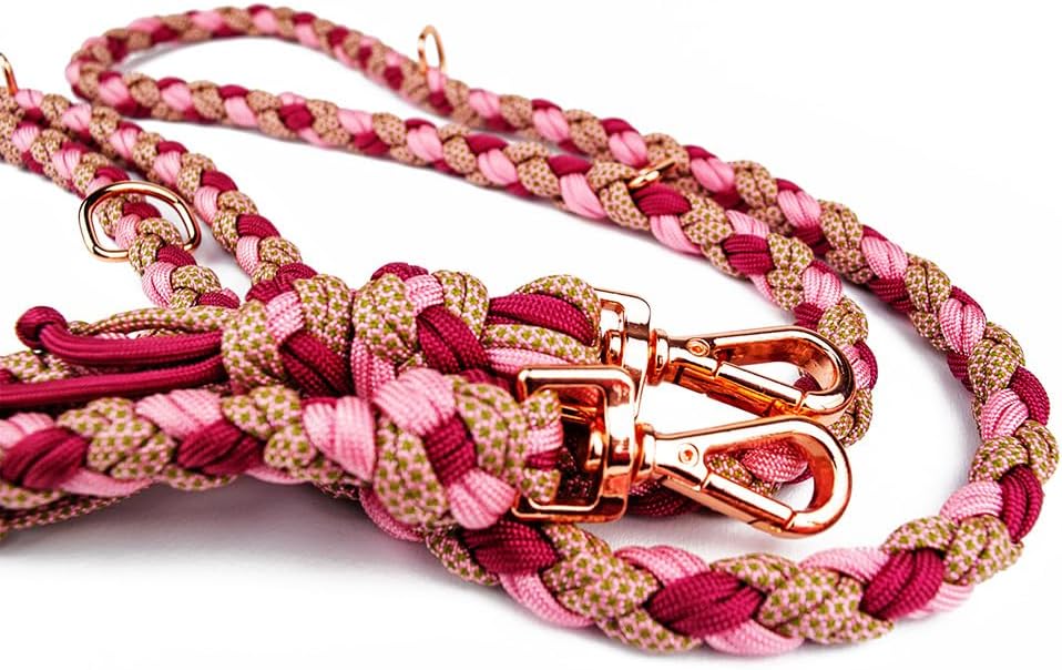Handgemachte Paracord-Hundeleine Foxy, 300 cm, Pink L Lienelänge: 300 cm
