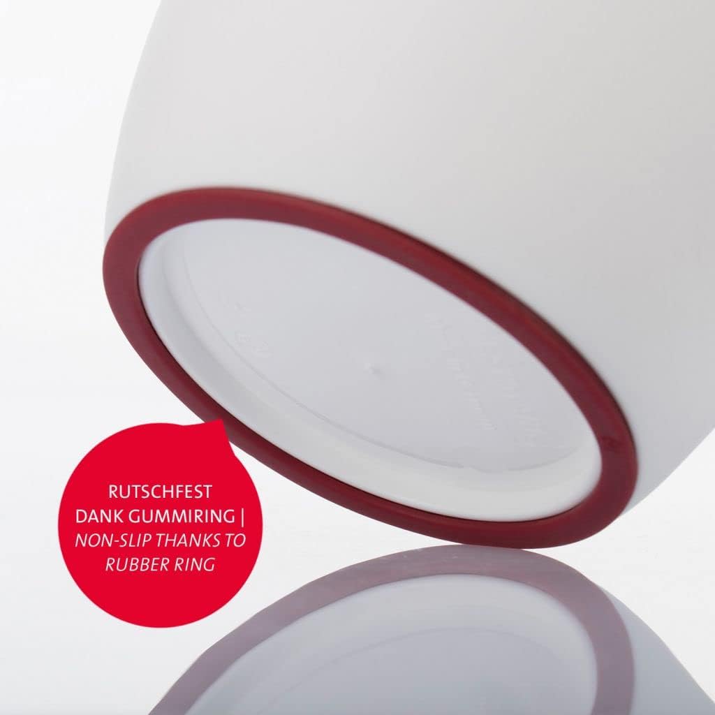 Quirltopf-Set, Weiss/Rot, 2 Stück, mit Deckel