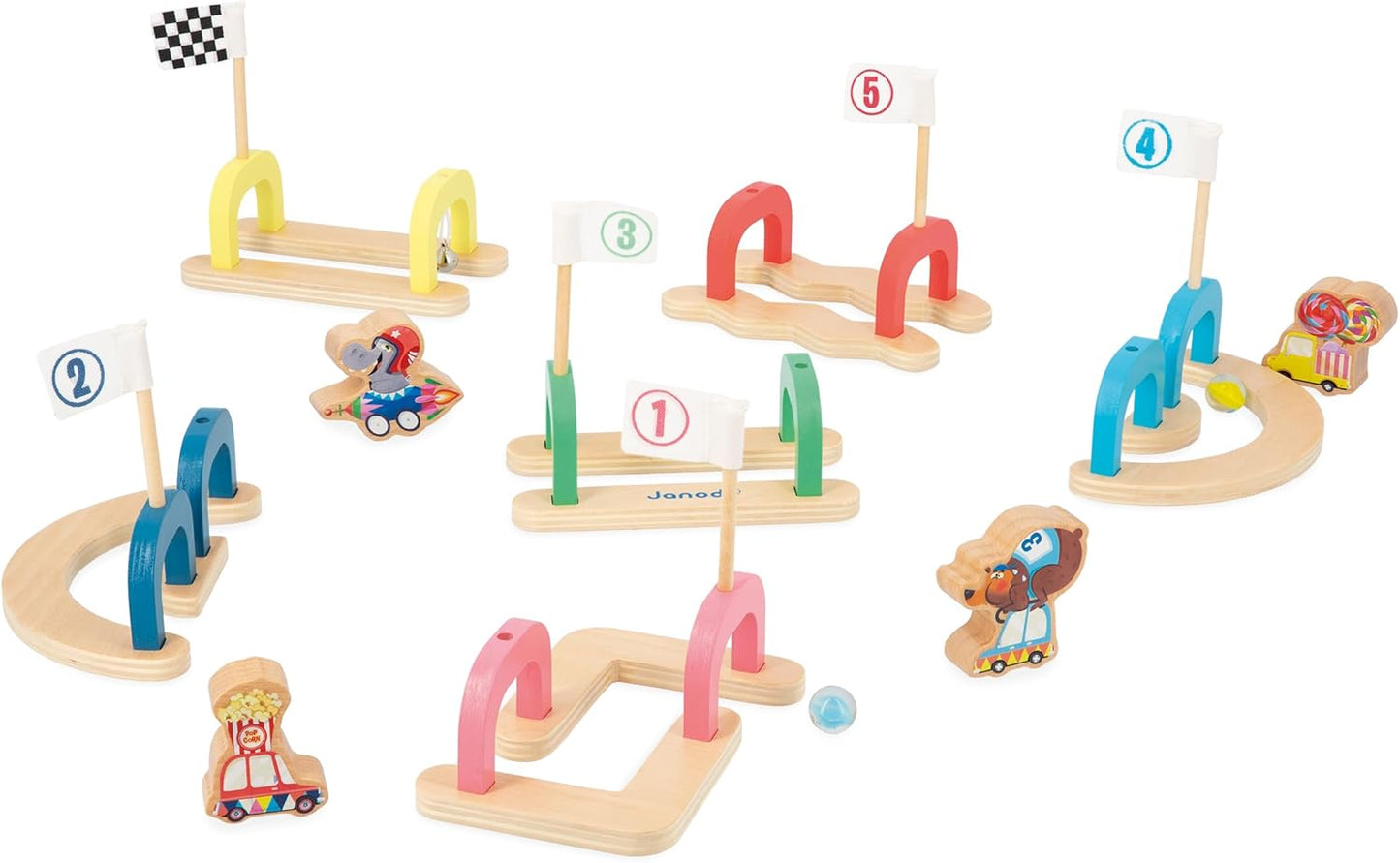 Kinder-Murmelspiel Applepop aus Holz, Kinder-Murmelspiel