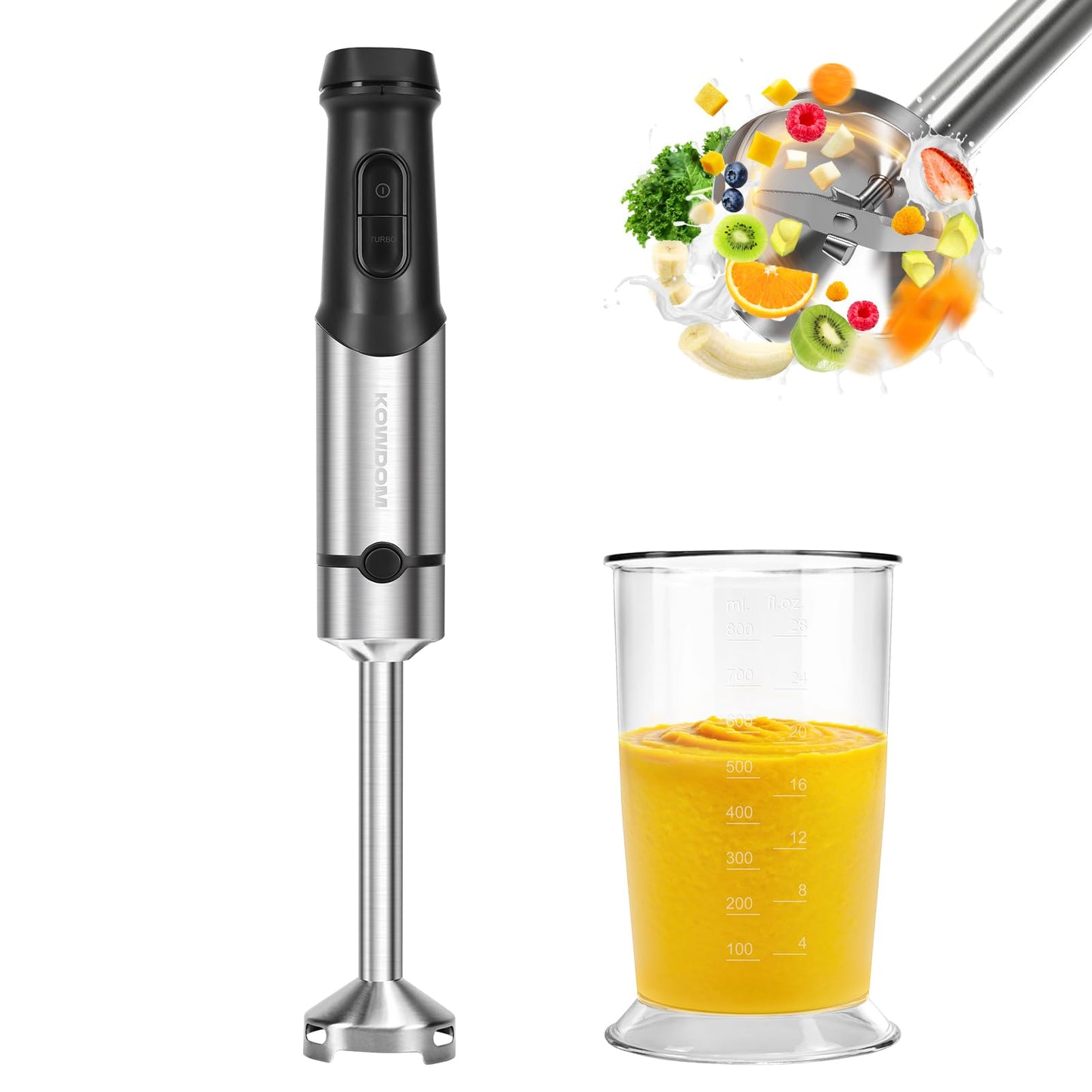 Stabmixer mit Mixbecher, 2-in-1 Stabmixer