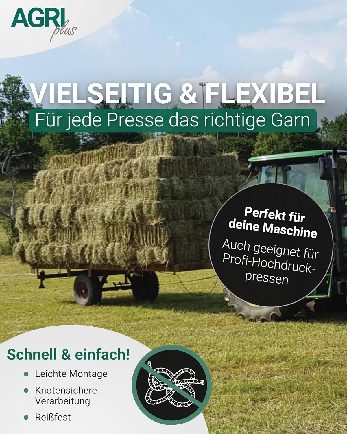 Pressengarn für Rundballen, 2 x 5 kg, Blau 10 kg - Für Rundballen 750 m/kg