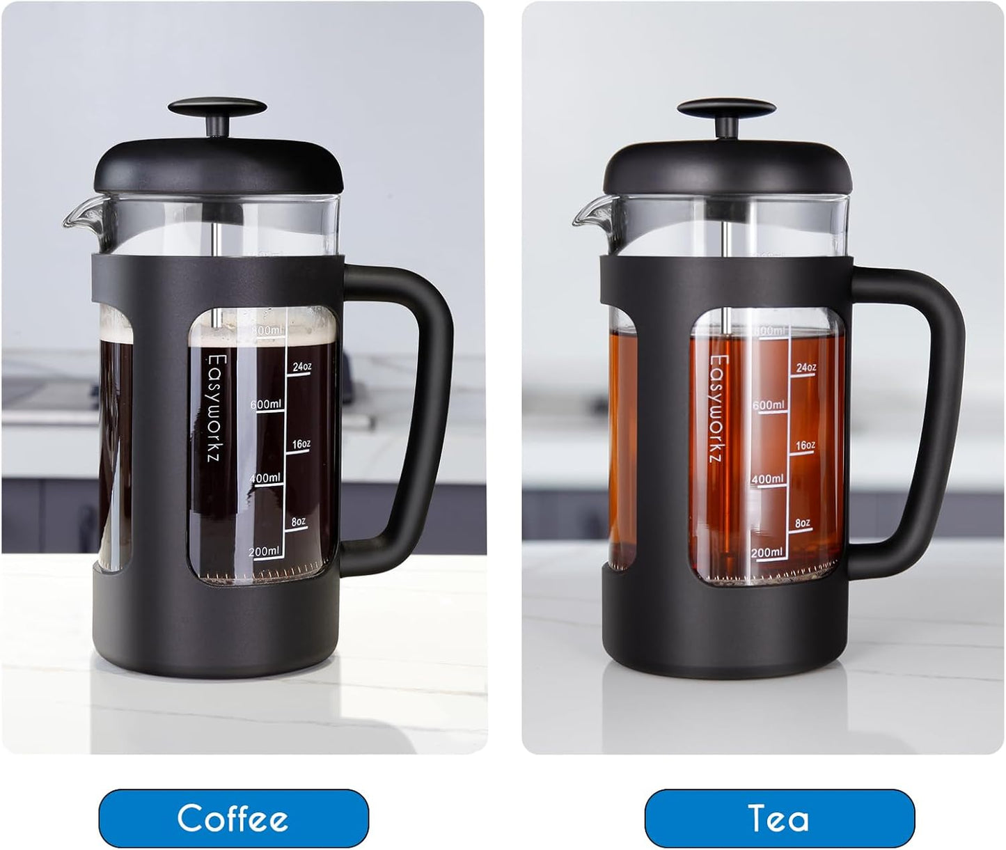 French Press, 1000 ml, Schwarz 1000ml