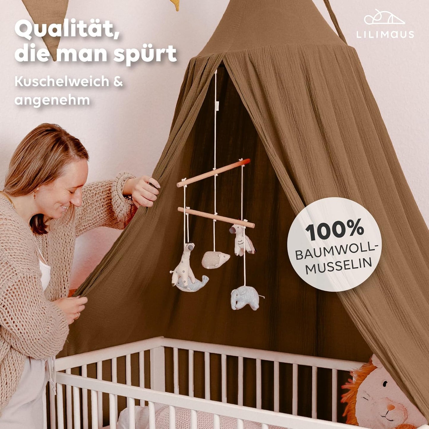 Baldachin für Kinderzimmer, Nougat ohne Goldapplikationen