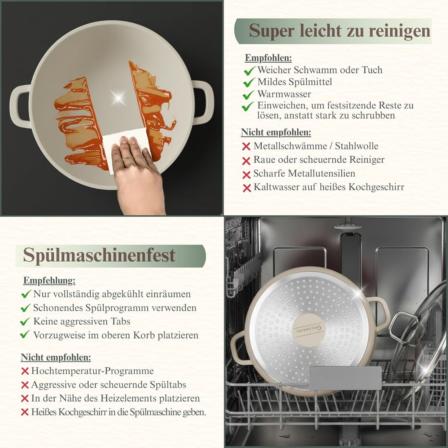 Suppentopf mit Antihaftbeschichtung, Beige 10L - Ø 28 CM