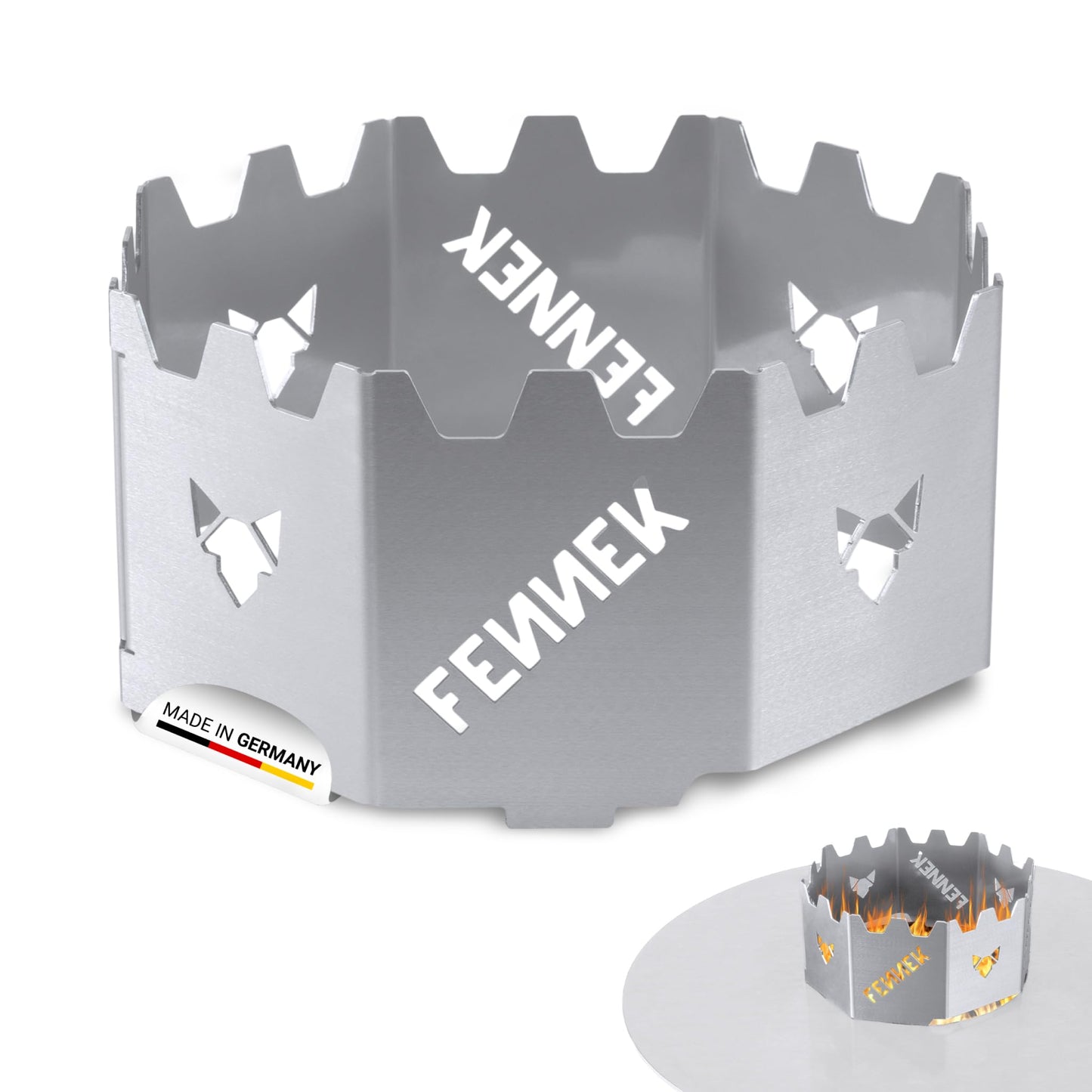 BBQ Wok Aufsatz für Feuerplatten, FENNEK BBQ WOK Aufsatz für Feuerplatten mit Loch Ø 20 cm