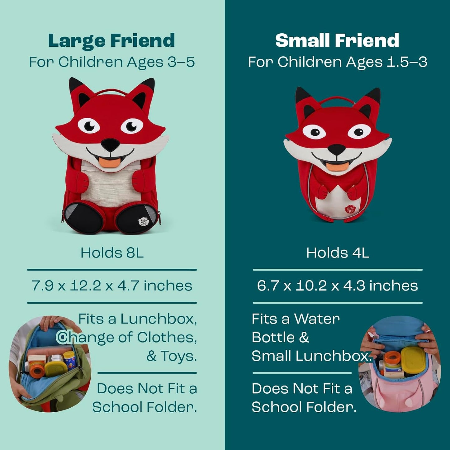 Kindergartenrucksack Grosser Freund, 8 L Fuchs - Rot