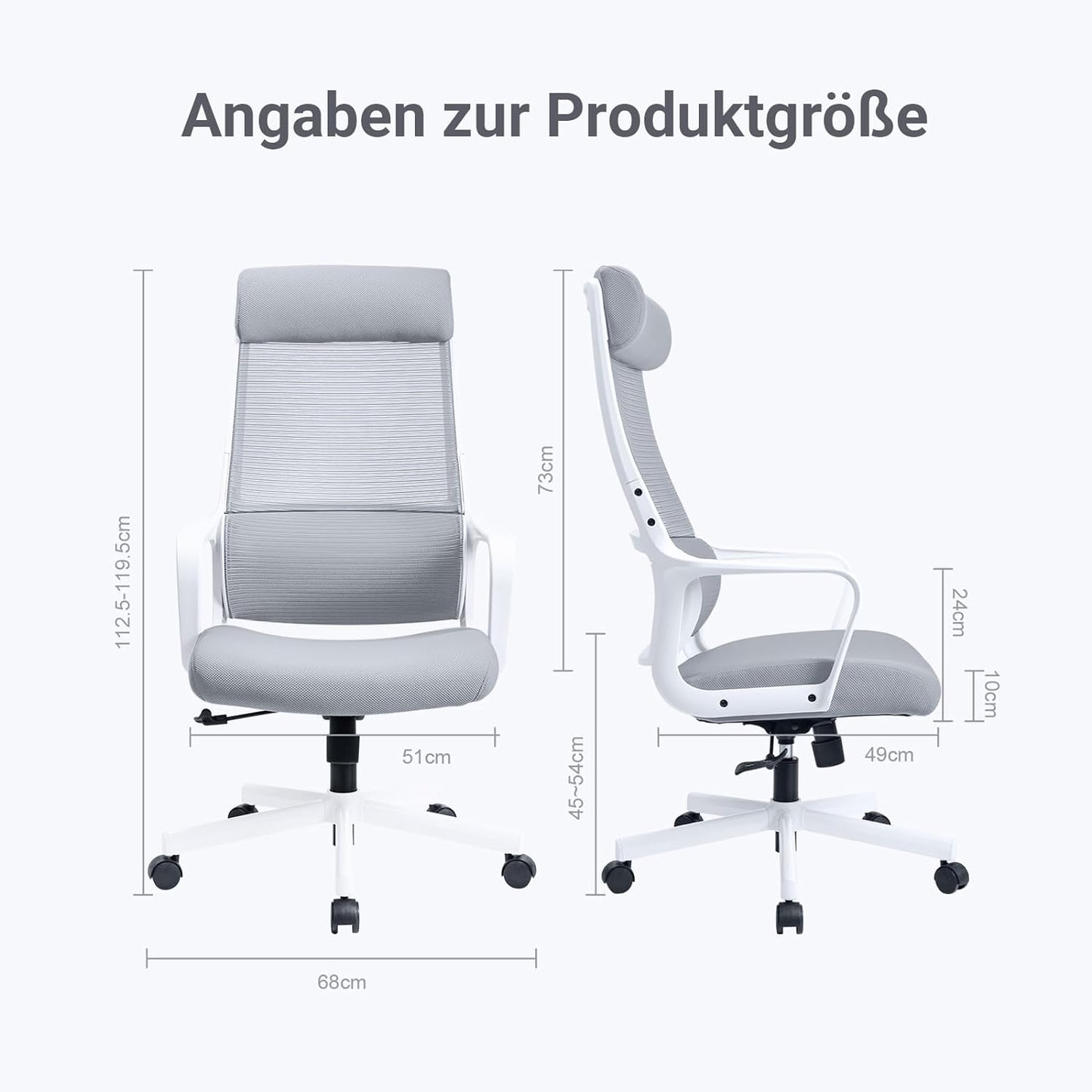 Schreibtischstuhl ‎DECHAF007G-1, Grau