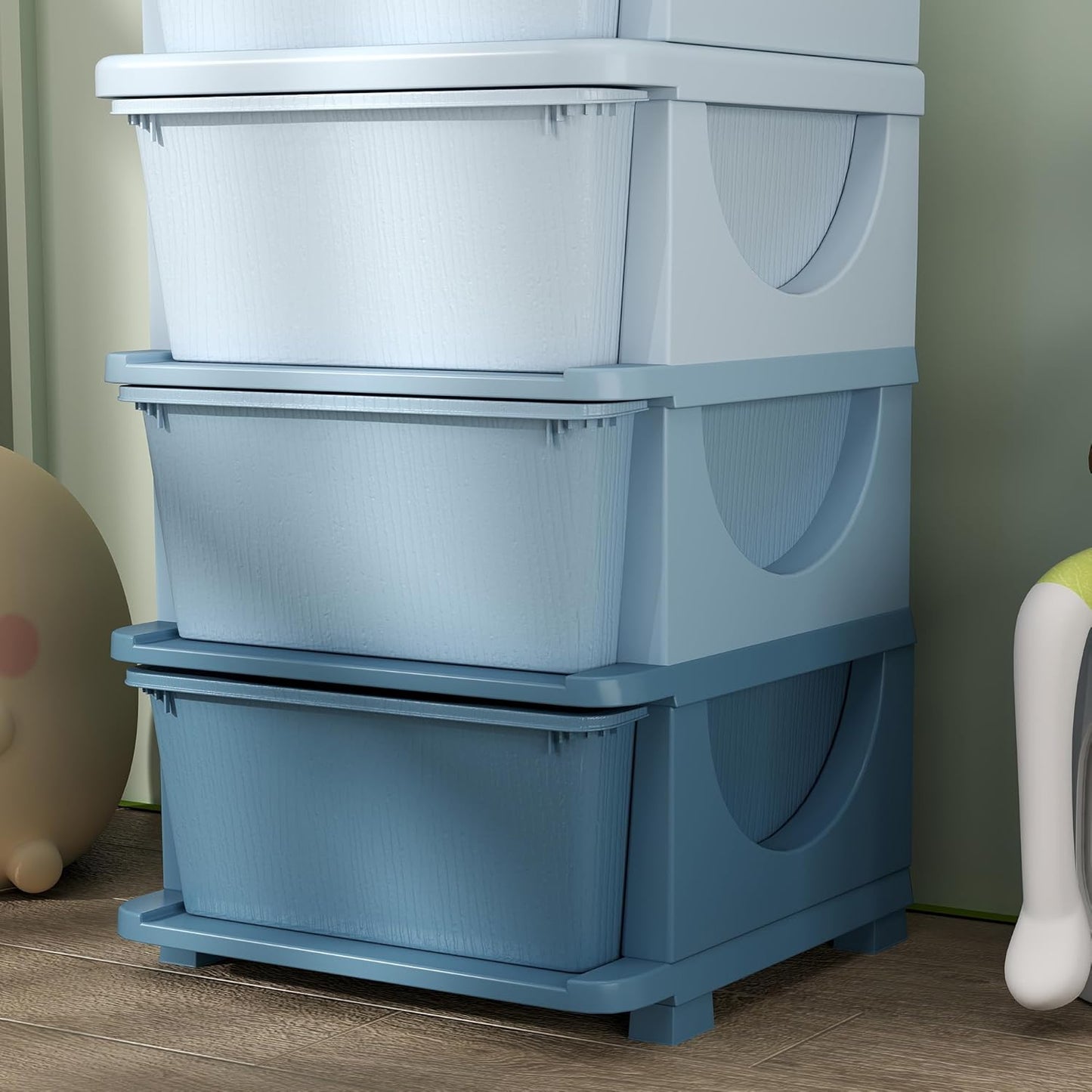 Schubladenschrank, 37L x 37B x 76H cm Blau