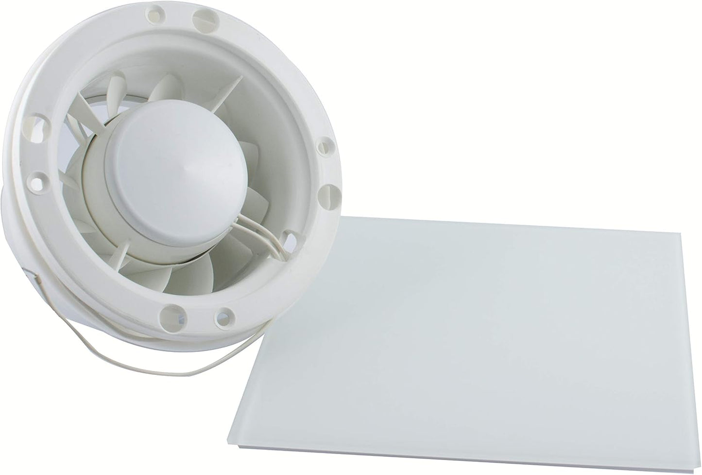 Badlüfter mit Rückschlagklappe, leise 29 dB, Weiss