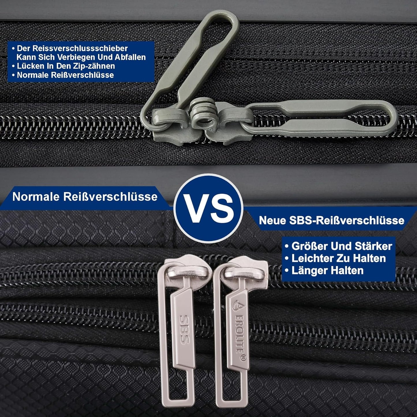 Erweiterbarer Handgepäck-Koffer, Schwarz