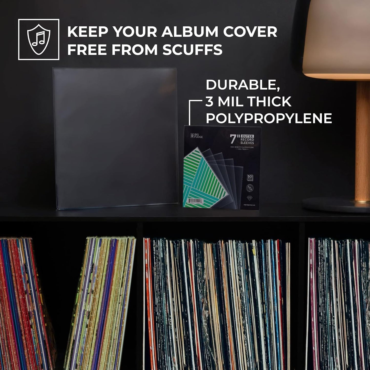 50-teiliges Schallplatten Aussenhüllen-Set, 50 Kristallklar, faltenfrei, Polypropylen (PP)