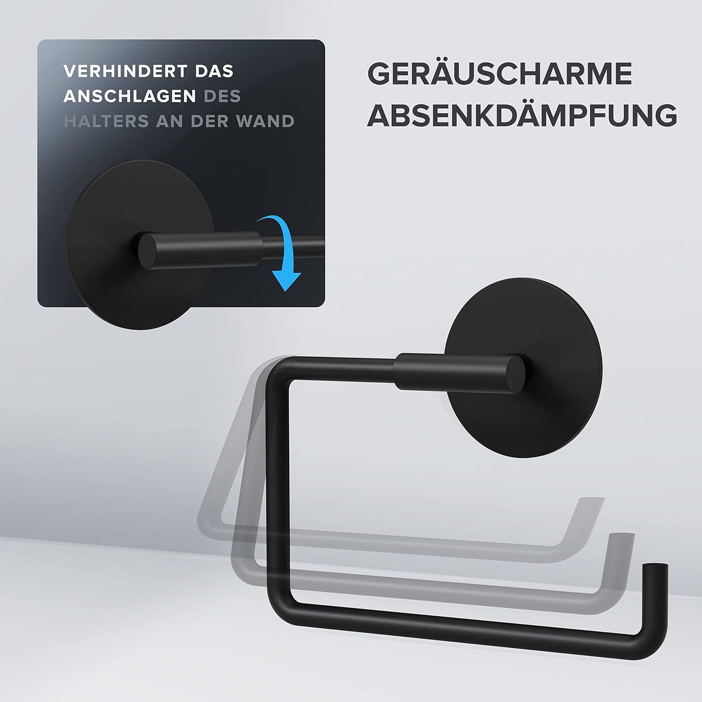 Toilettenpapierhalter Tromoy, Schwarz Zum Kleben