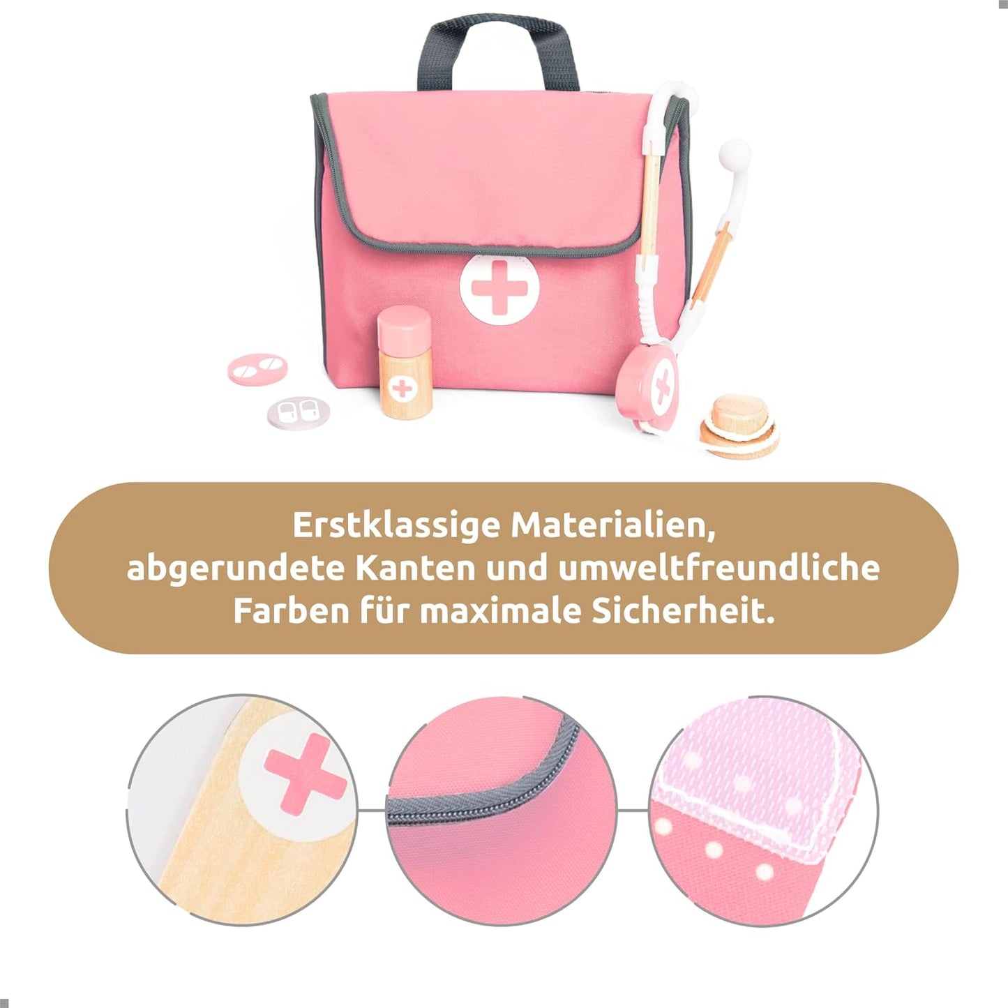 Mini Arztkoffer Spielset, 14-tlg., Rosa