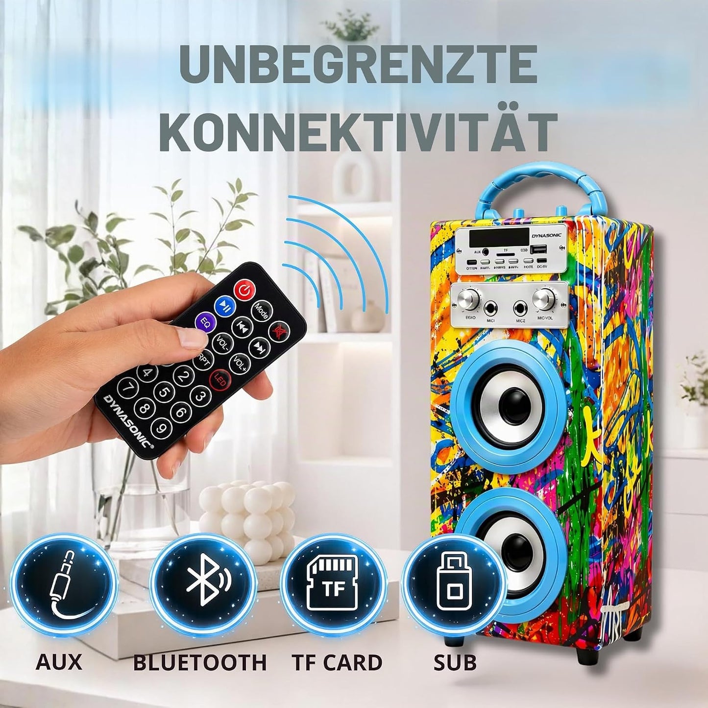 Karaoke-Maschine mit 2 Mikrofonen und Lichtern, Model 22 lights, Model 22 lights