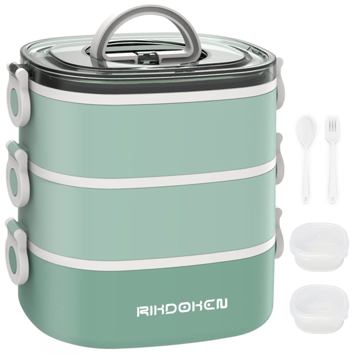 Stapelbare Bento-Lunchbox, A-grün