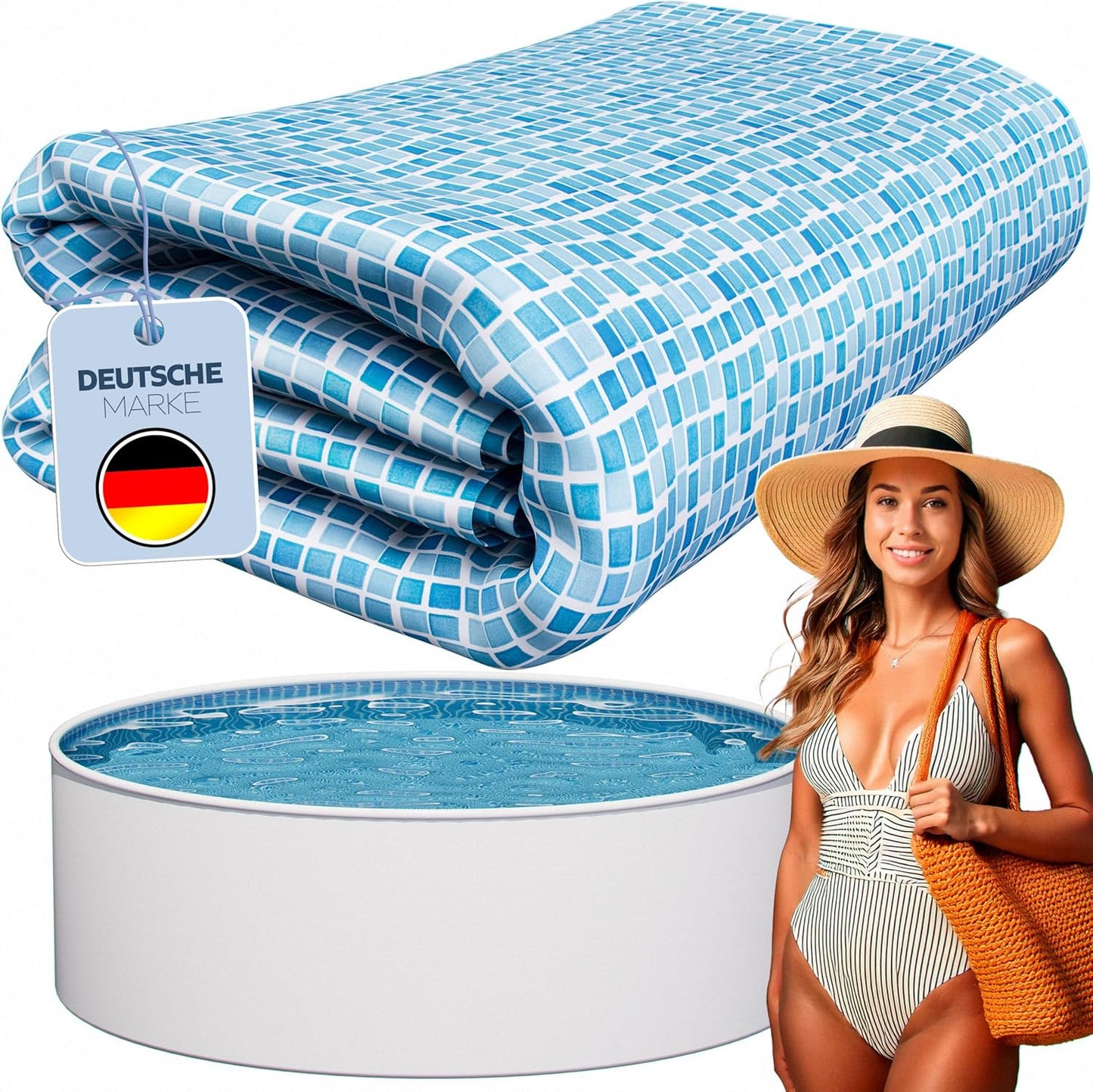 Poolinnenfolie für Rundbecken, 550 x 120 cm, Ø 550 cm