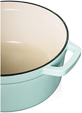 Gusseisen-Schmortopf mit Deckel, Hellblau 4.7L
