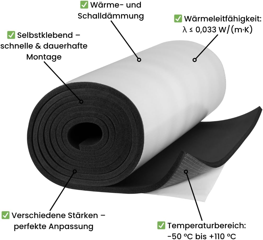 Selbstklebende Kautschuk-Dämmmatte, Armaflex Af 6mm - 0.5m x 1m