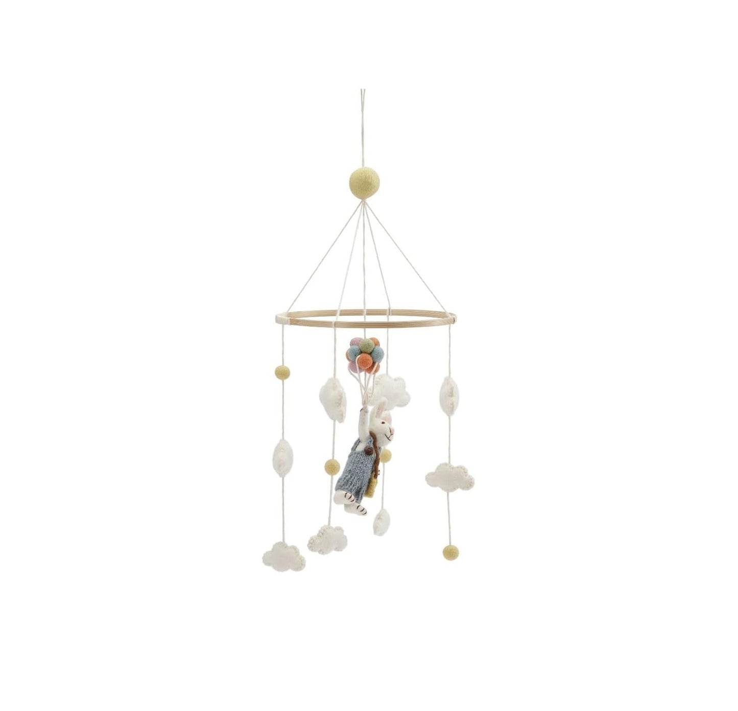 Mobile für Babybett mit Hasenjunge & Luftballon, Hase (Junge) mit Luftballons