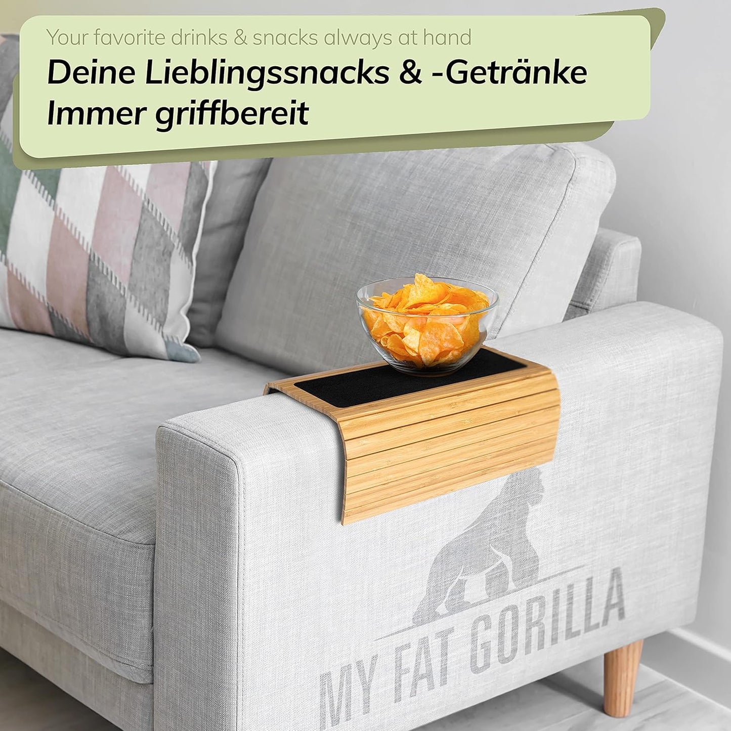 Sofatablett, Bambus mit Pad