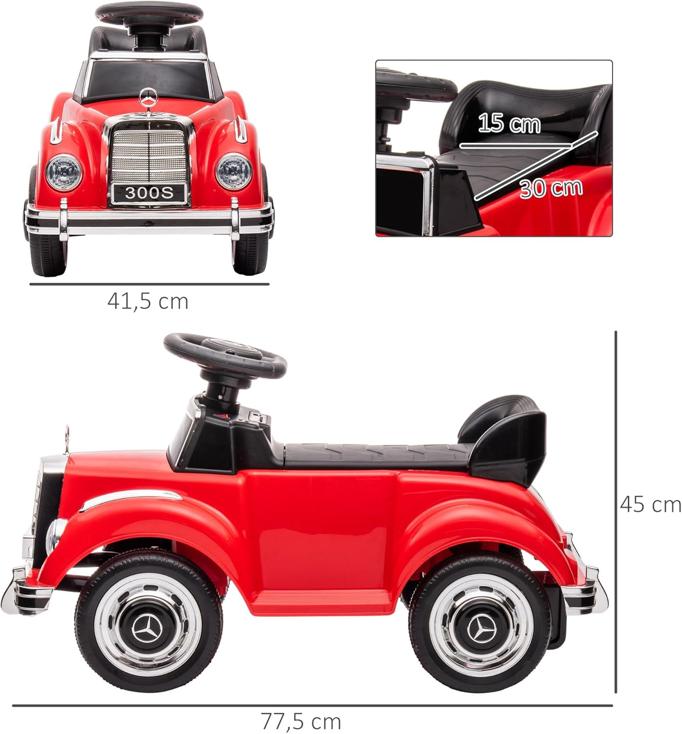 Rutschauto mit Kippschutz, Rot