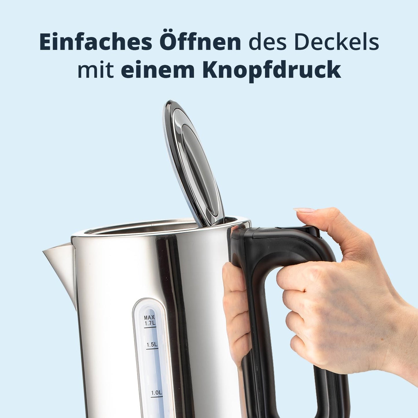 Wasserkocher aus Edelstahl, 1,7 L