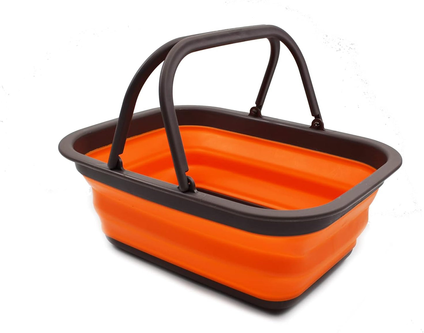 Faltbarer Picknickkorb mit Griff (9.2L), Braun / Orange