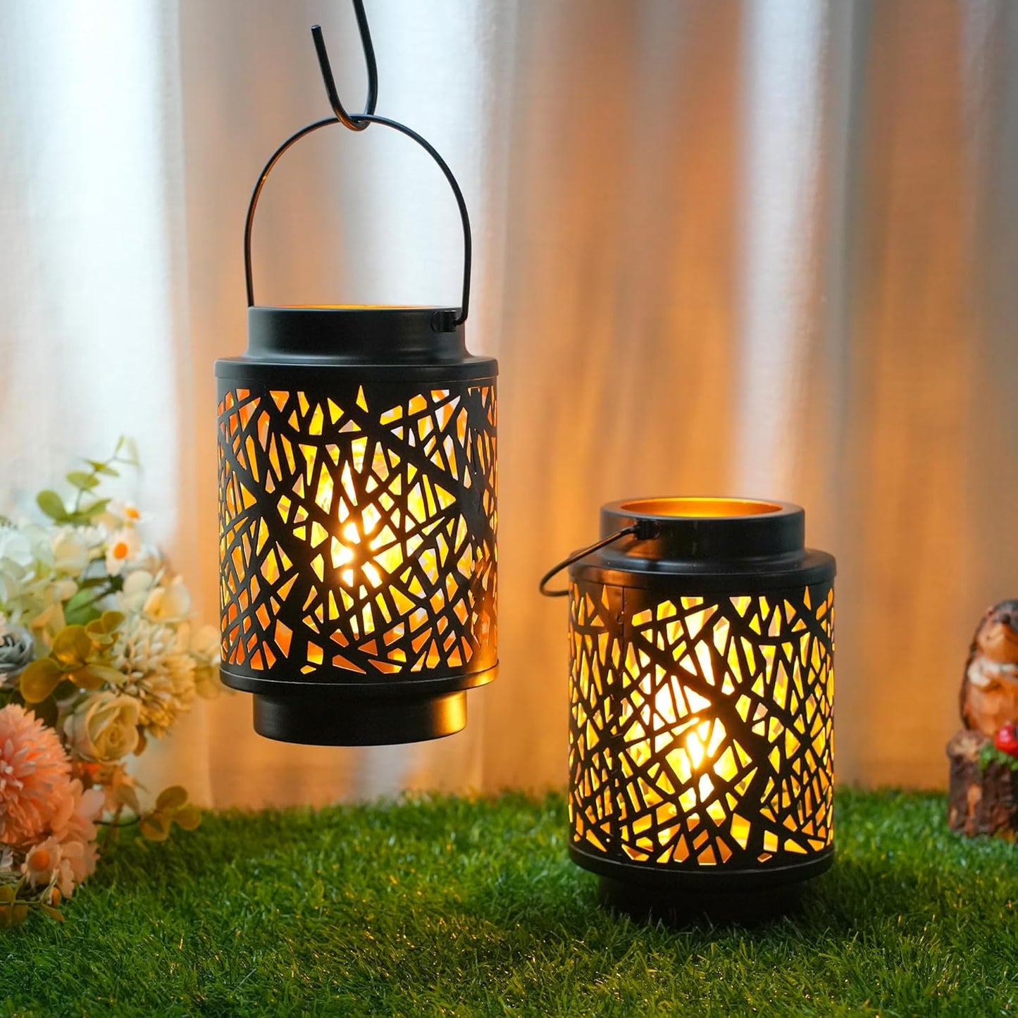 2er-Set Kabellose LED-Tischlampe mit Timer, Schwarz