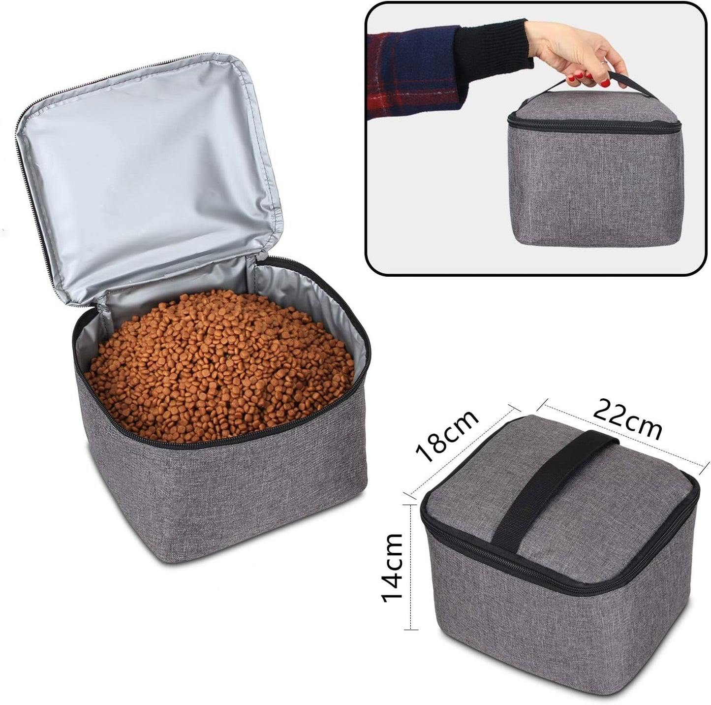 Reisetasche für Hundeausrüstung, L, Grau