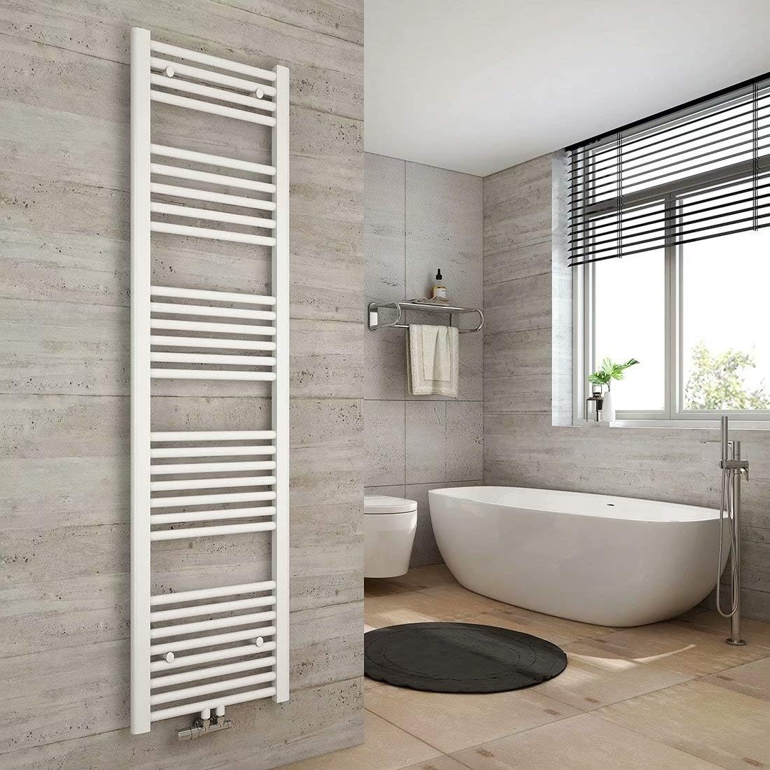 Handtuchtrockner mit Mittelanschluss, 40 x 160 cm, 40x160cm, Weiss
