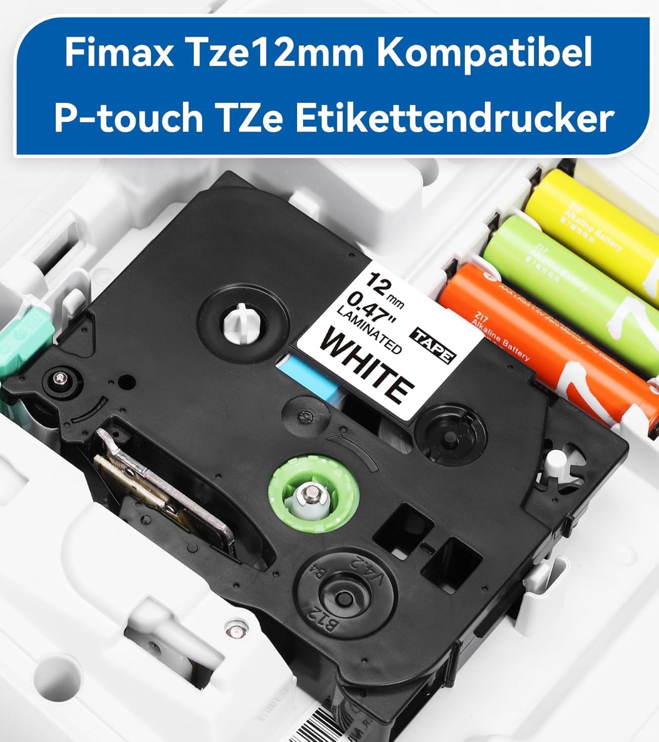 5er-Pack Ersatzband (12mm) für Beschriftungsgerät, 12mm Ersatz für Schriftband Brother P-touch Bänder 12mm Tze Aze 231 TZ-231 (Packung mit 5)