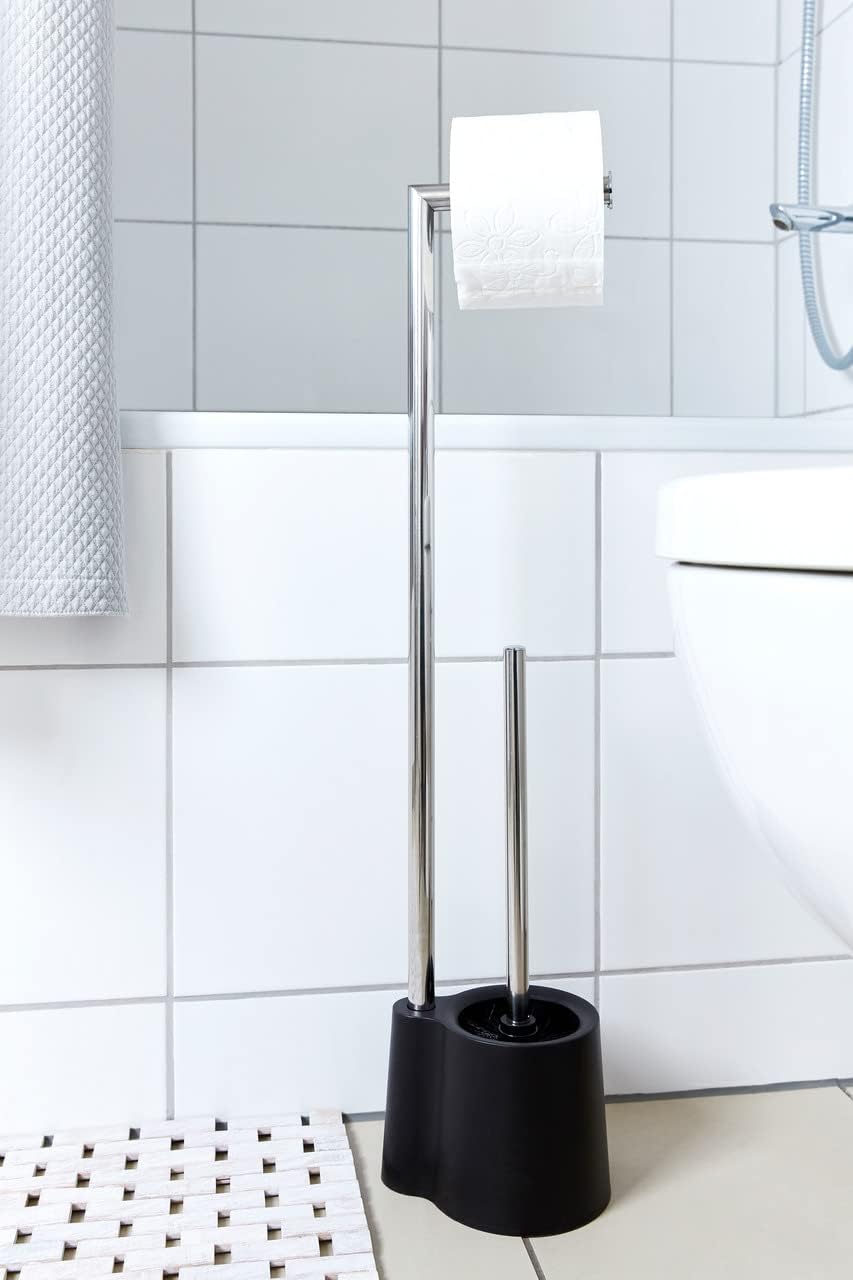 Stand WC-Garnitur Avola mit Bürstenhalter, Schwarz