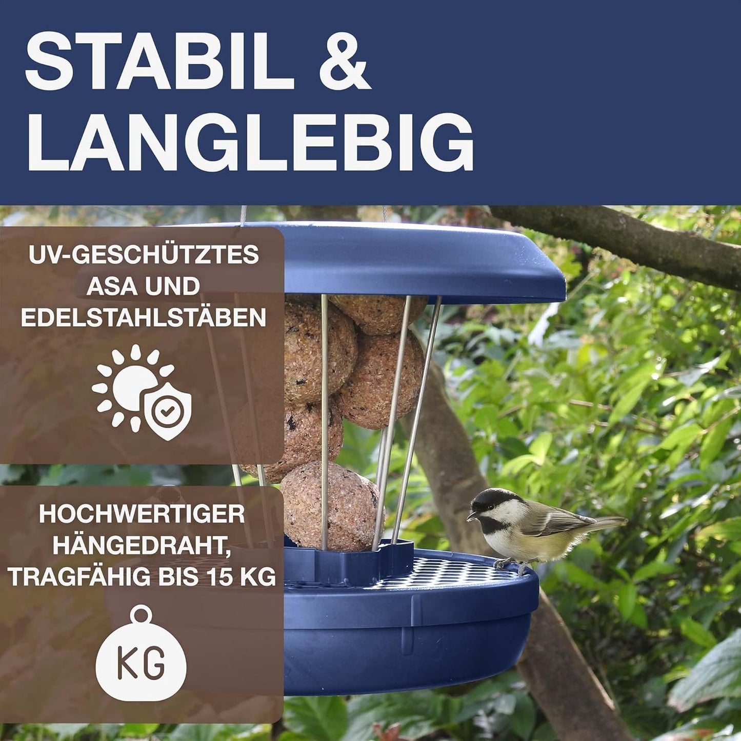 Vogel-Futtersilo Lucerne SMART BIRDS, Indigo Lucerne