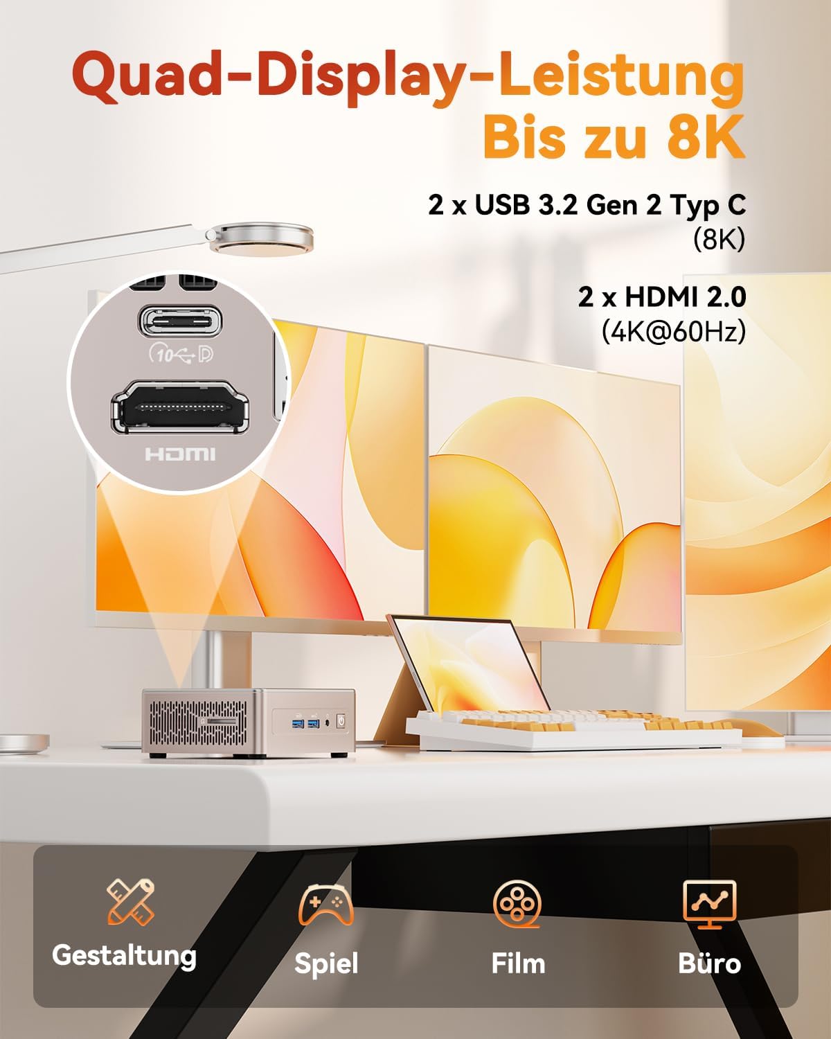 Mini PC A5 2025 Edition mit Ryzen 5 7430U, 16GB+1TB