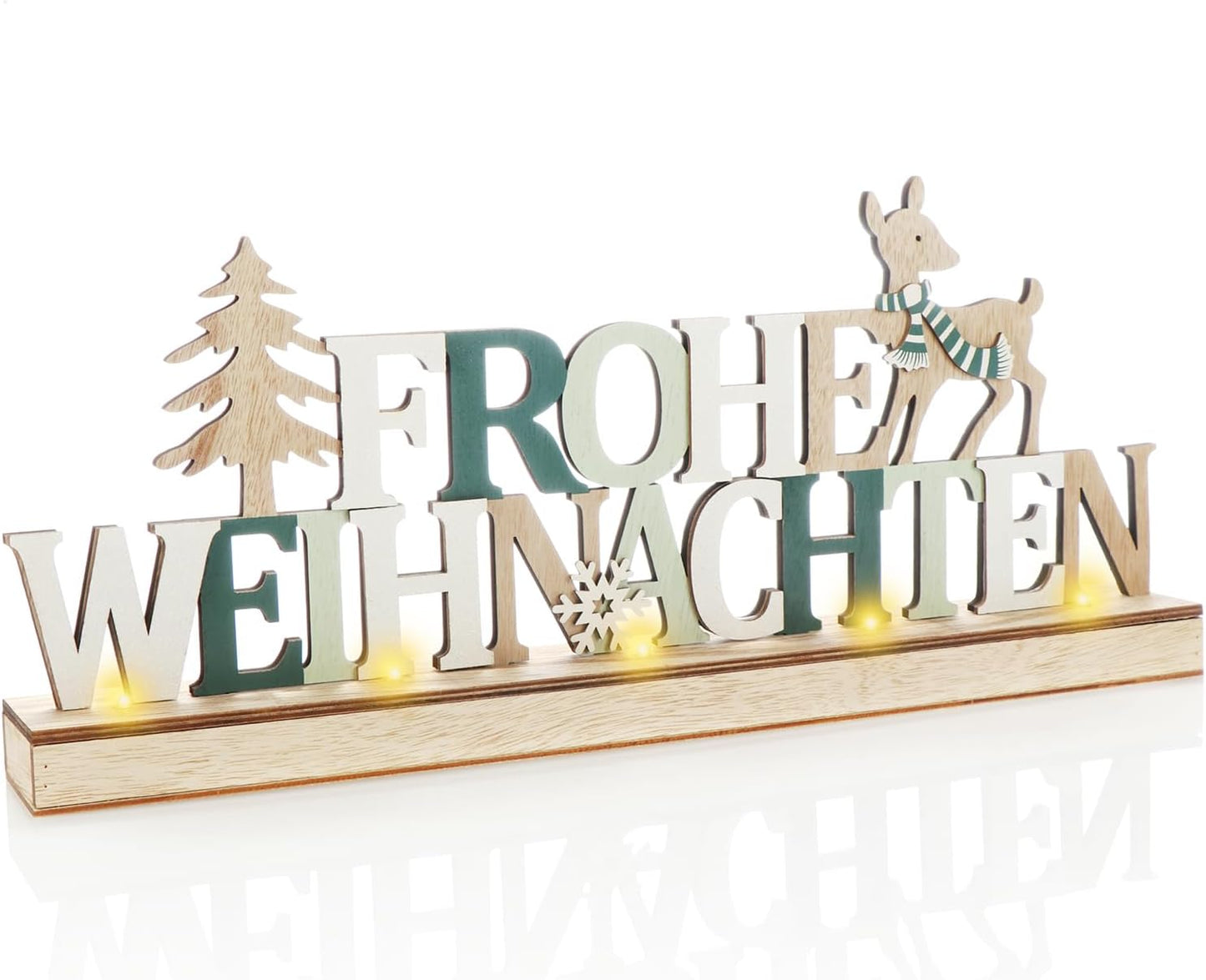 LED-Deko-Aufsteller, Rentiere - Grün