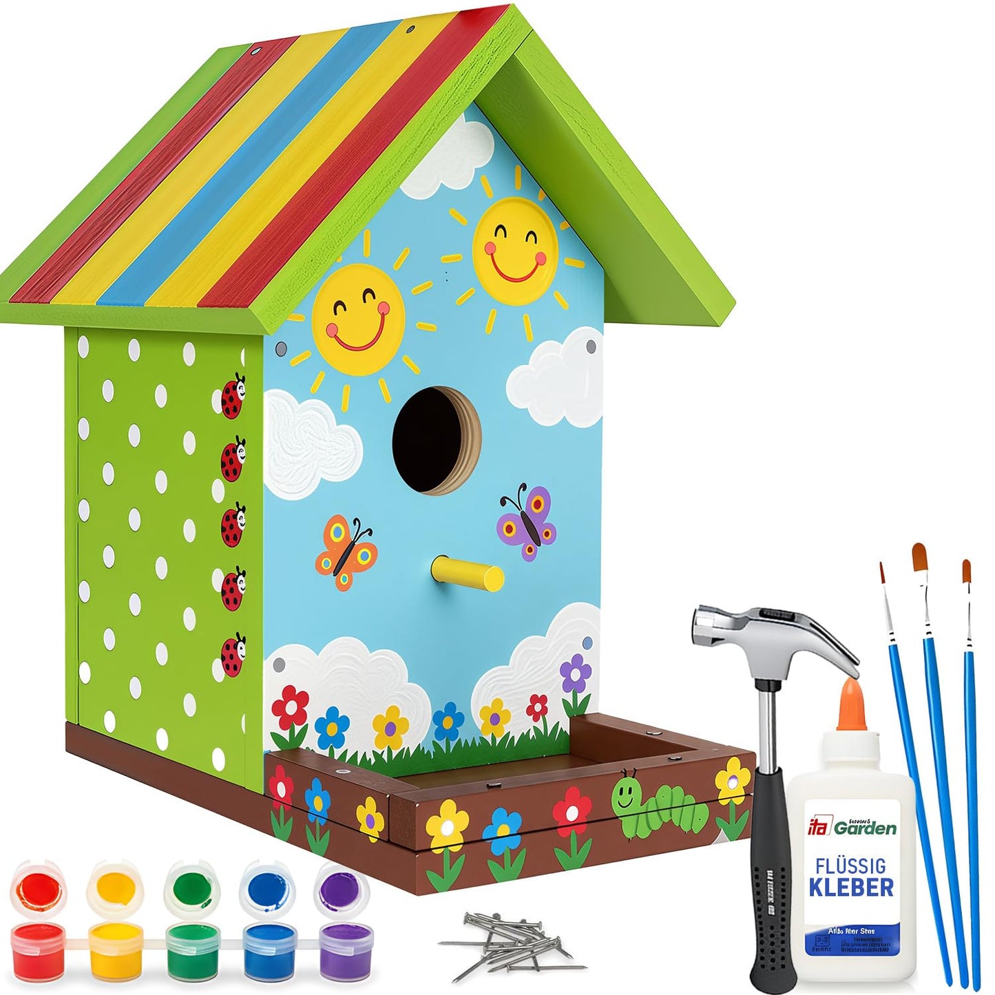 Nistkasten-Bausatz zum Bemalen für Kinder, Skylark
