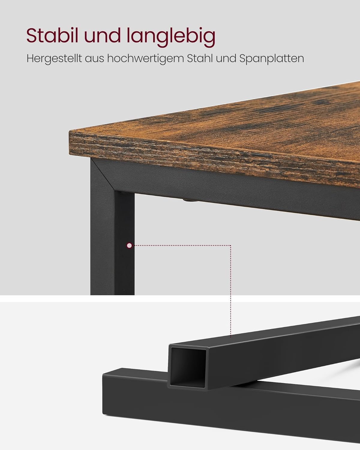 Connect - Beistelltisch, 1 Vintagebraun + Tintenschwarz