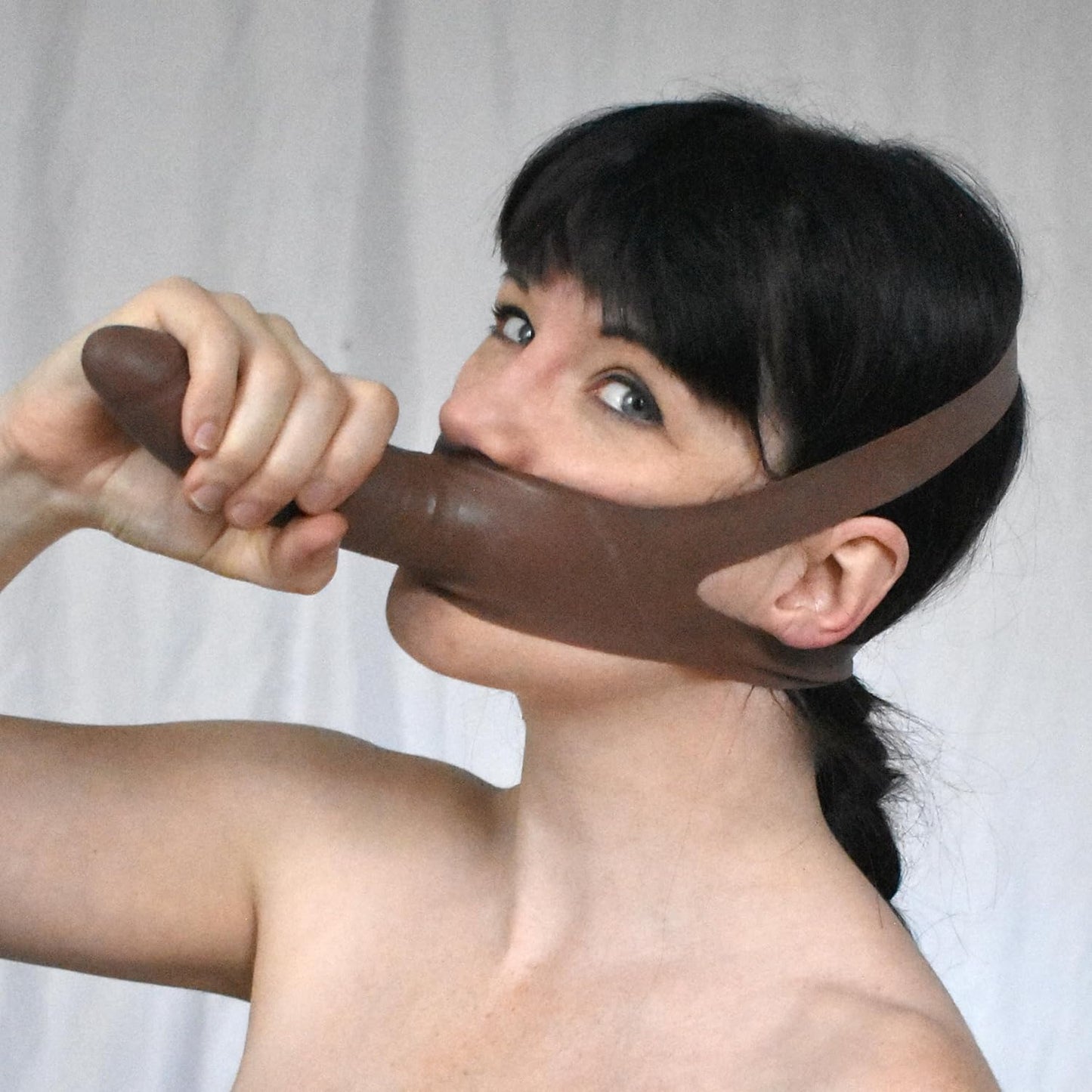 BDSM Dildo Mundknebel, Braun