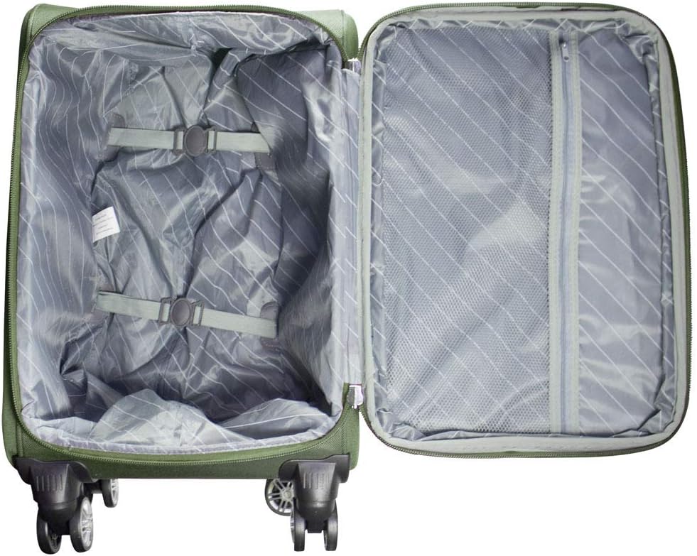 3-teiliges Weichgepäck Koffer-Set, Kofferset 3 teilig Grün