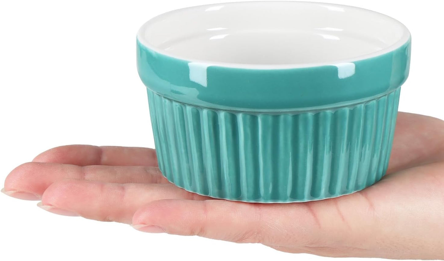 6er-Set Soufflé-Förmchen, Grün - 06 Stück Ø 9cm