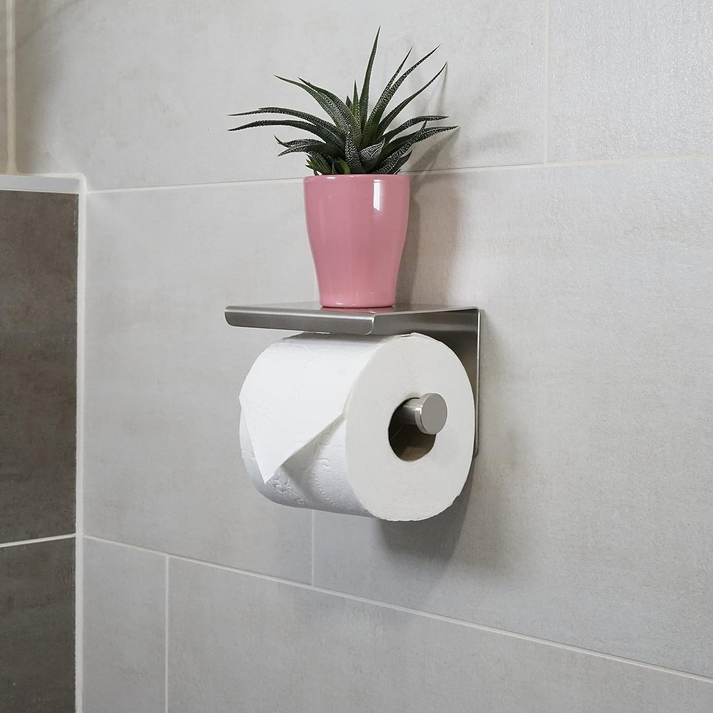 Toilettenpapierhalter Set, Gebürsteter Edelstahl